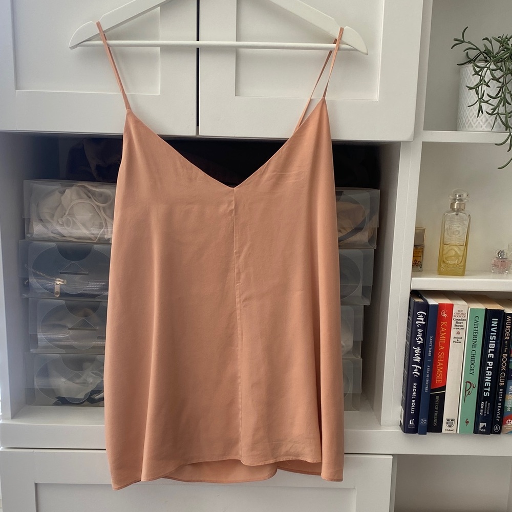 Elegant Country Road Peach 100% Silk Top